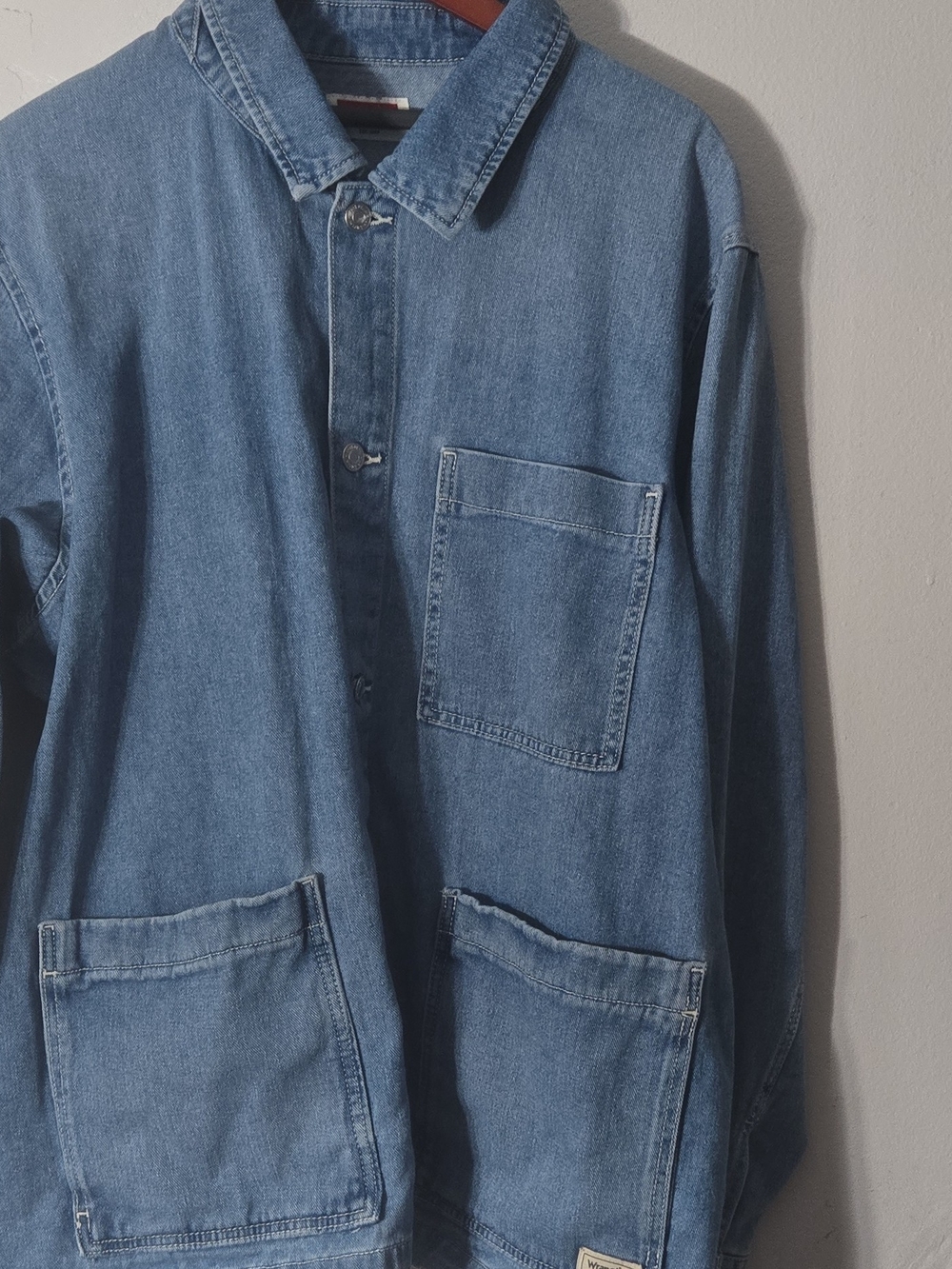 Wrangler Blue Denim Jacket with Patch Pockets